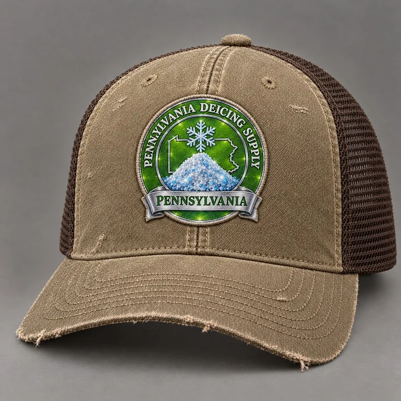 Pennsylvania Deicing Supply trucker hat with state badge